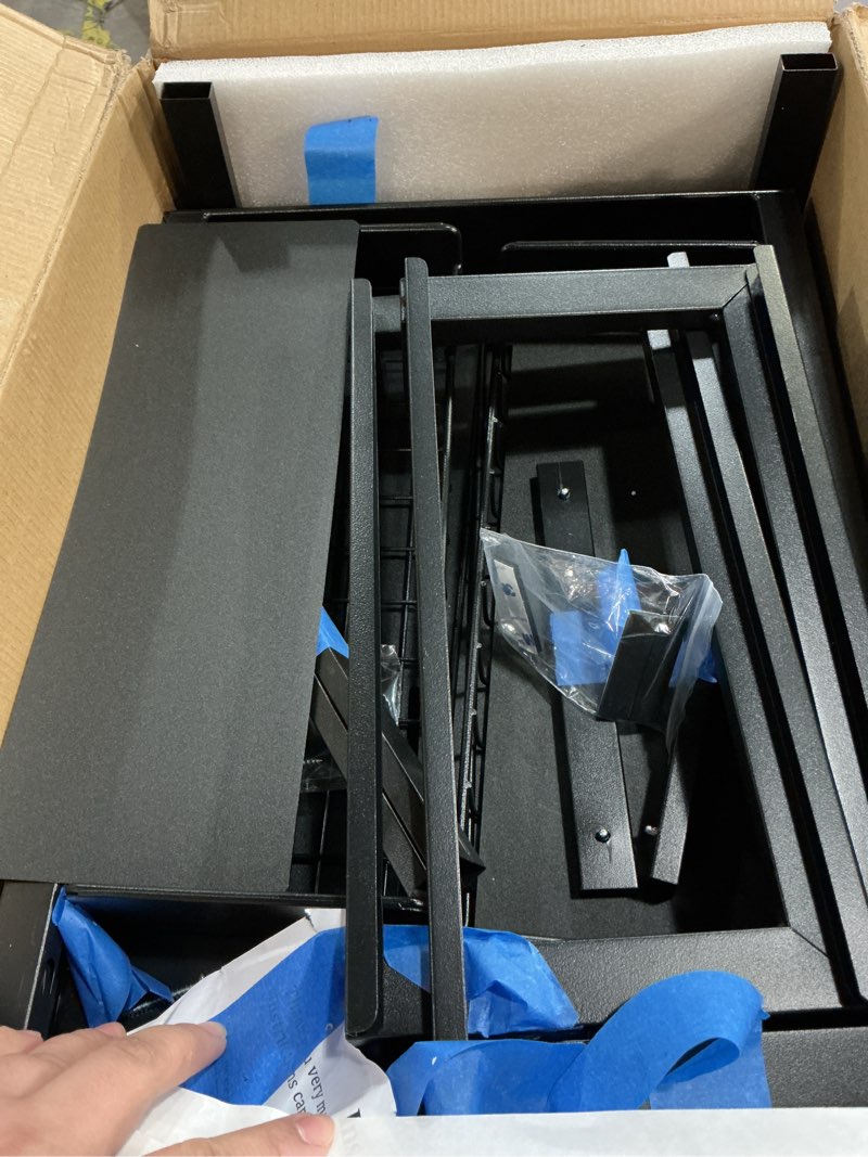 Condition photo showing As Is for 1 Pack Expandable Under Sink Organizers And Storage With Upgrade Ball-Bearing Slide Tracks,2-Tier Pull Out Under Cabinet Organizer Height Adjustable,Slide Out Under Sink Drawers-Black(Patent Pending) 1 Pack-15.3"-24.2"W Black