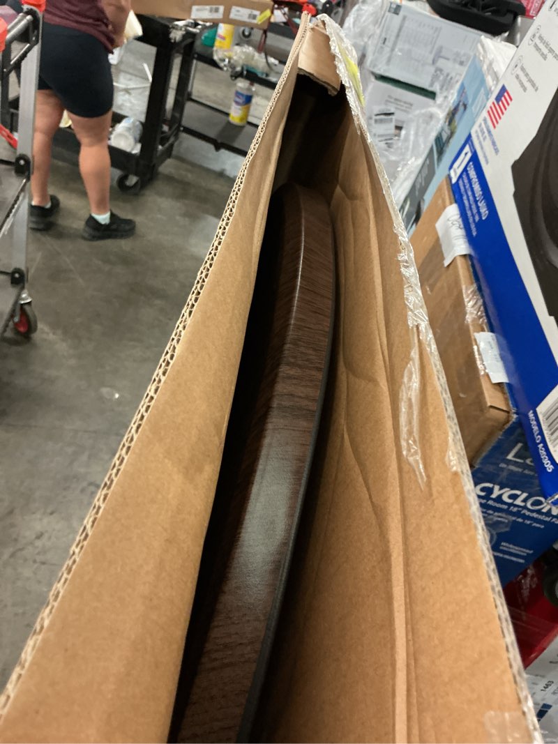 Condition photo showing As Is for mainstays 31" round high-top folding table, walnut