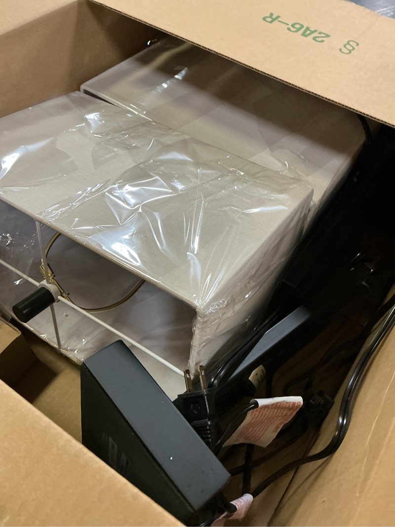 Condition photo showing As Is for Set of 2 Touch Control Table Lamp with 2 USB Ports, 3-Way Dimmable Modern Nightstand Lamp Sets Bedside Touch Desk Lamp with Fabric Cream Shade For Bedroom Table Living Room Reading, Included Bulbs Beige(Shade) Large(22'')