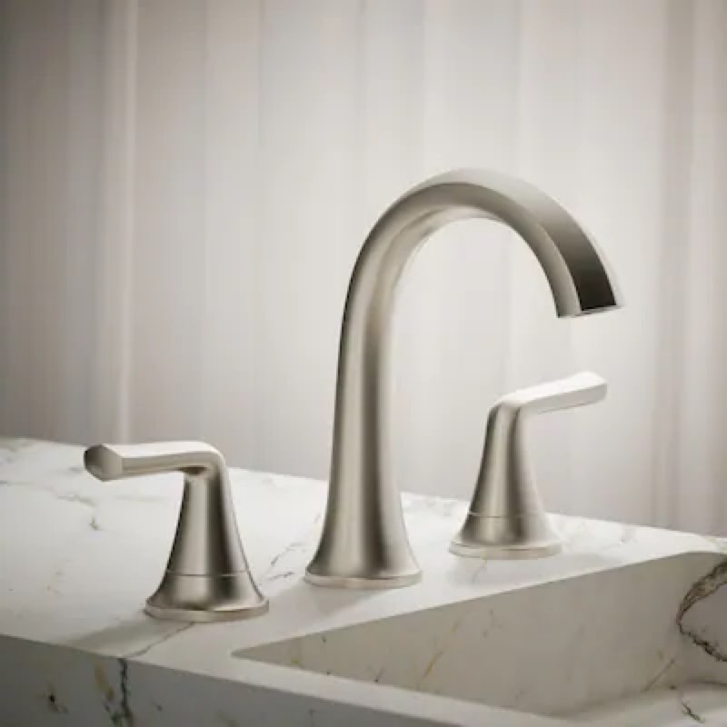 KOHLER Desette Brushed Nickel Widespread 2-handle WaterSense Mid-arc Residential Handle
