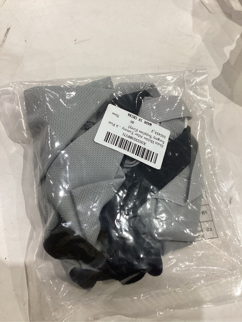 Condition photo showing As Is for drain holder after tummy tuck, adjustable mastectomy drain holder shower bag masectomy surgery recovery for breast mastectomy breast reduction augmentation tummy tuck post surgery supplies (grey)