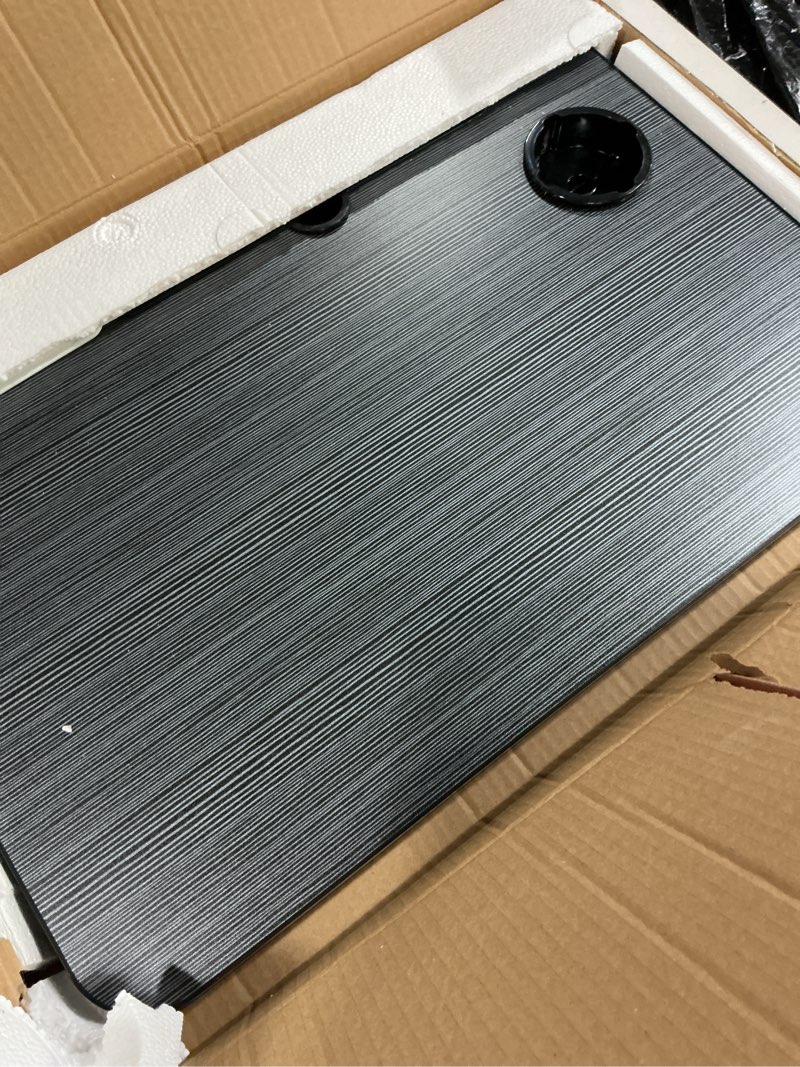 Condition photo showing Good Condition for laptop desk for bed height adjustable, lap bed table with usb/storage drawer/cup holder/tablet stand/book shelf, foldable breakfast tray portable for reading writing, sofa & floor, black