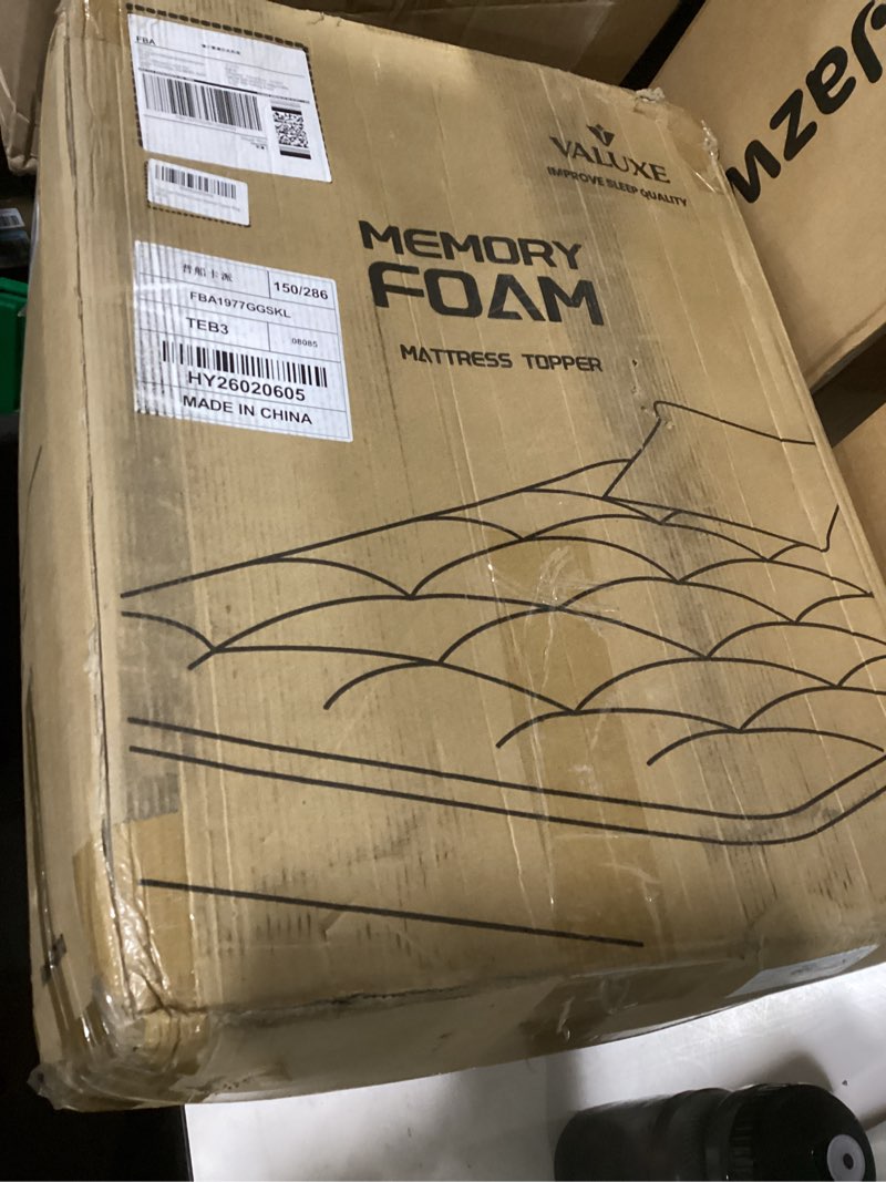 Condition photo showing New/Like New for dual layer 3 inch memory foam mattress topper king size, 2 inch cooling gel memory foam plus 1 inch pillow top mattress pad cover, with 8-21 inch deep pocket king dual layer white