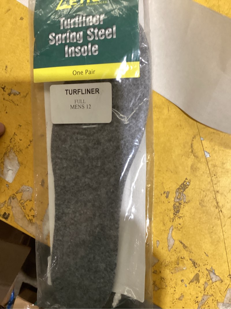 Condition photo showing Good Condition for turf toe full steel insoles, men's size 12, pair