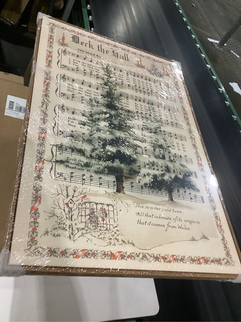 Condition photo showing New/Like New for framed music wall art, neutral vintage sheet music canvas prints artwork for walls, rustic tree picture for hallway entryway bedroom dining room office living room wall decor, 24x36 in 36"l x 24"w beige