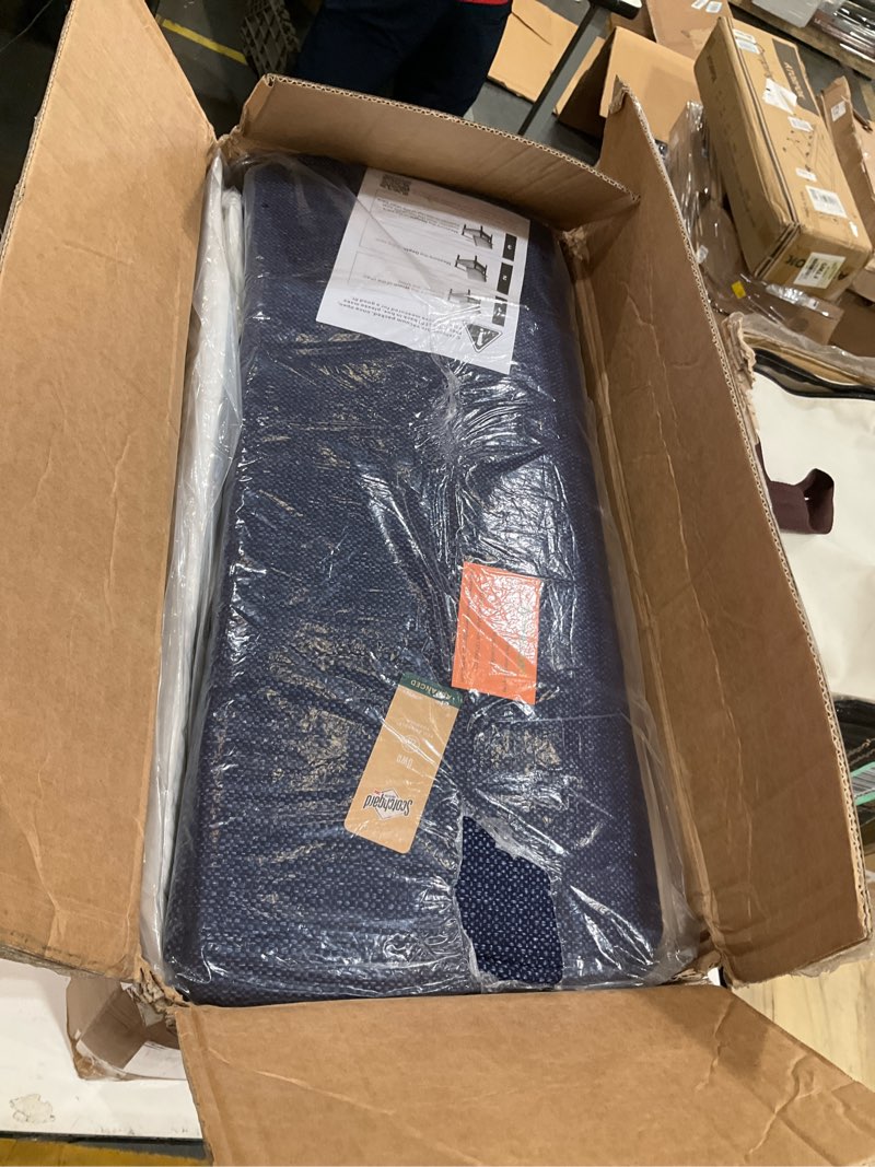 Condition photo showing Good Condition for goodgoods 25 x 25 outdoor patio deep seat cushions 2-pack, 1000+ hours fade-resistant & water-resistant outdoor furniture chair cushions with 30d high-resilience foam for sofa chair, indigo indigo 25''x25''x5.5''