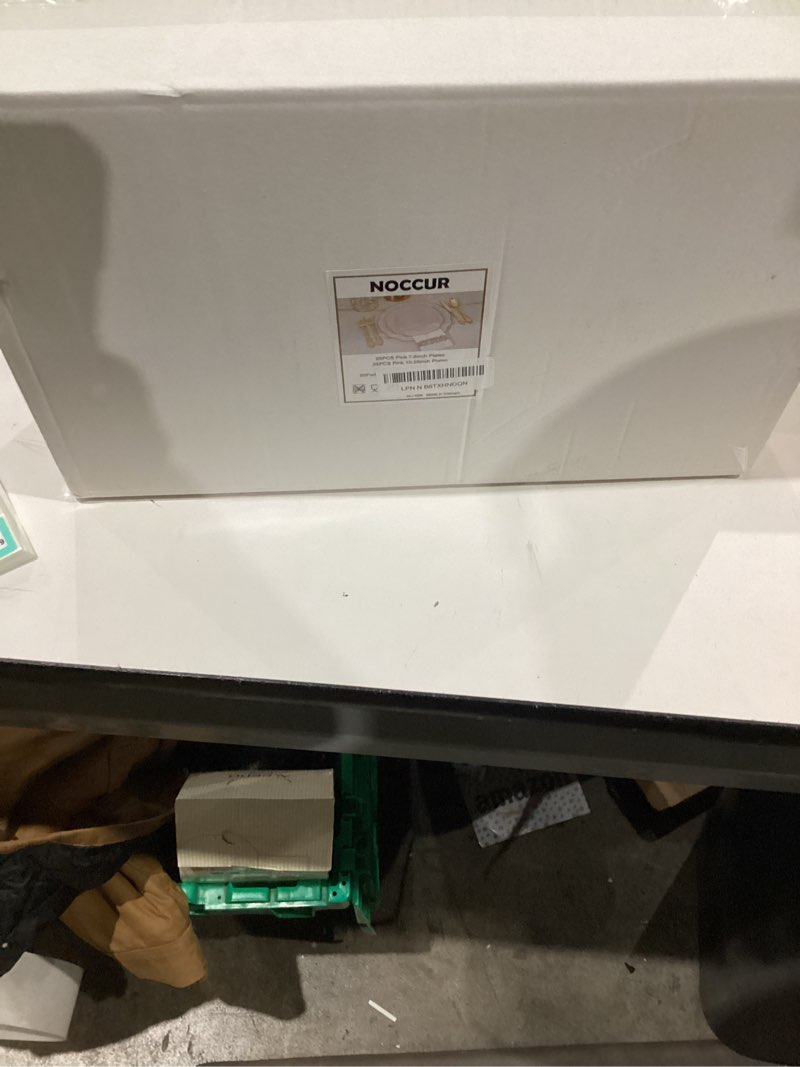 Condition photo showing Good Condition for NOCCUR 175PCS Pink Plates with Gold Disposable Silverware - Include 50 Pink Plastic Plates,25 Knives,25 Forks,25 Spoons,25 Cups and 25 Napkins - Ideal for Party/Wedding/Valentines Day