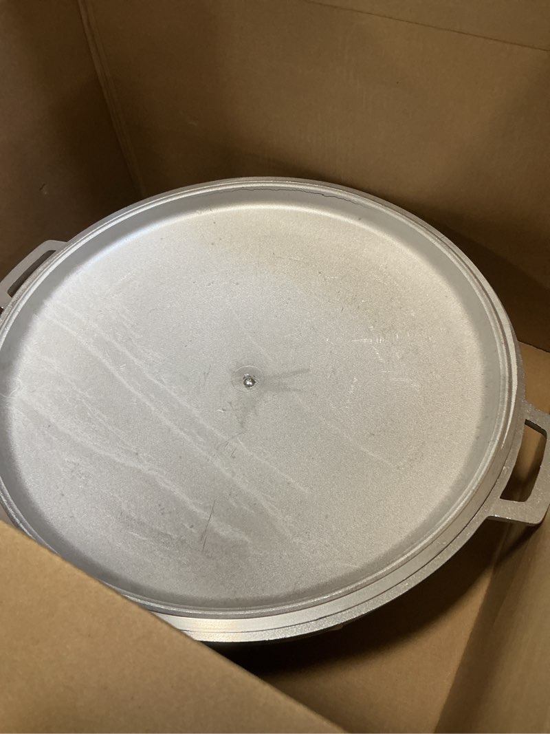 Condition photo showing As Is for IMUSA GAU-80508 Jumbo Traditional Natural Caldero for Cooking and Serving, 18 Quart, Silver Aluminum Lid 18 Qt