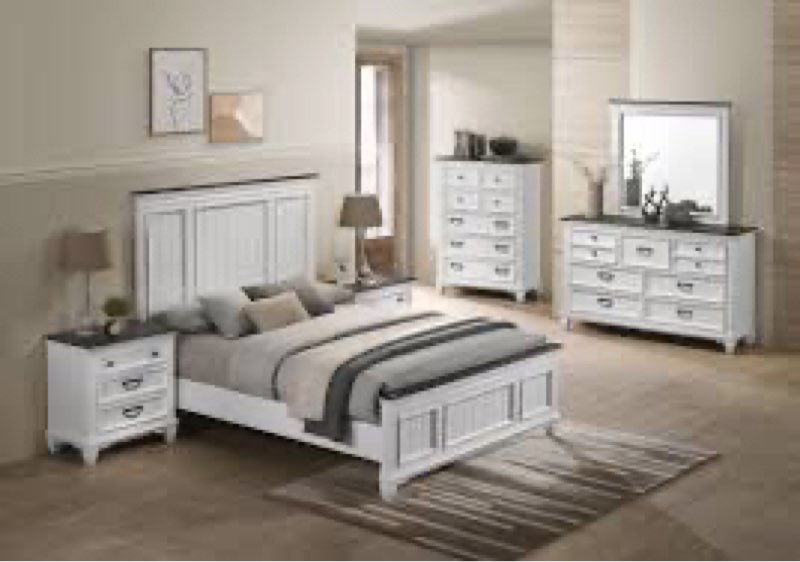 Semaj wood distressed bedroom set box 2 of 2 incomplete set