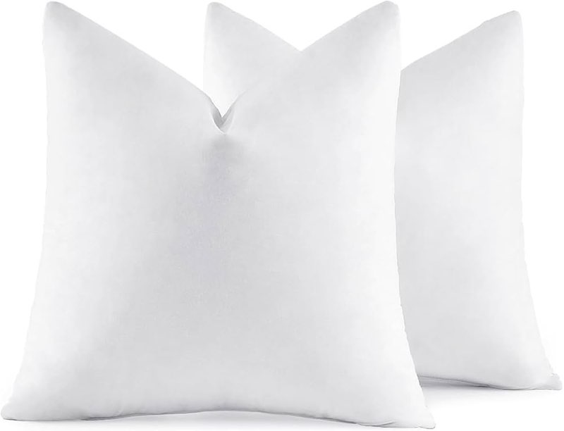 MIULEE 26x26 Euro Pillow Inserts,Set of 2 Down Feather Throw Pillows for Couch Sofa Bed, Decorative 
