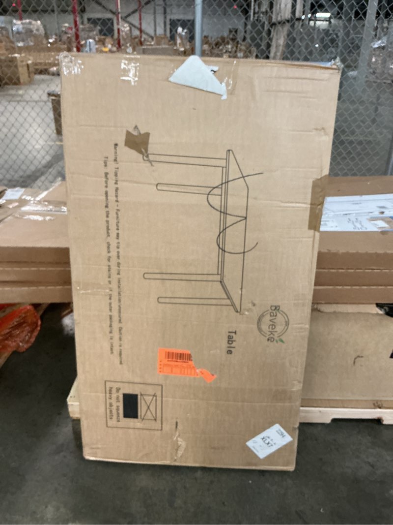 Condition photo showing As Is for (Table Only) BAKEVE Bamboo Dining Table for 4-6-8 Person- 55'' Solid Wood Kitchen Table, Mid Century Modern Desk, Farmhouse Rectangular Dining Room Table for Living Room, Office, Kitchen and Study (Walnut)