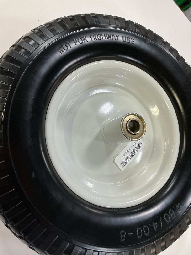 Condition photo showing Good Condition for gicool 16" solid wheelbarrow tire, 4.80/4.00-8" flat-free tire and wheel, 6" centered hub, 5/8" axle bore hole for wheel barrow garden utility cart replacement 1 pack-6" hub