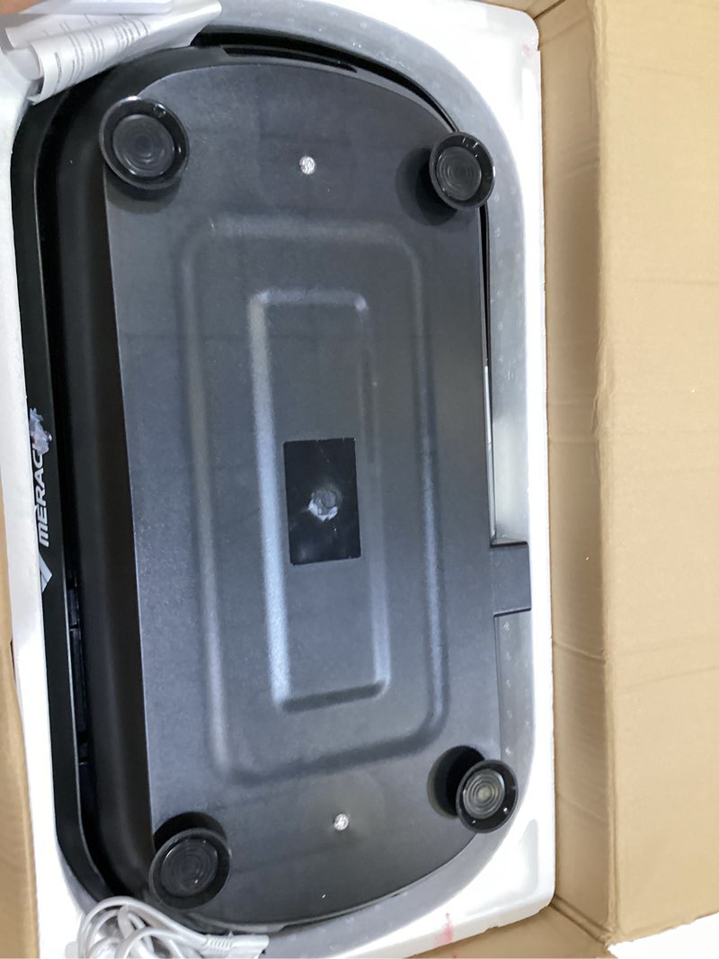 Condition photo showing As Is for merach vibration plate exercise machine, vibration plate 440 lbs capacity, bluetooth and silicone pedal, stimulate deep fat, vibration plate for lymphatic drainage, vibrating for weight loss