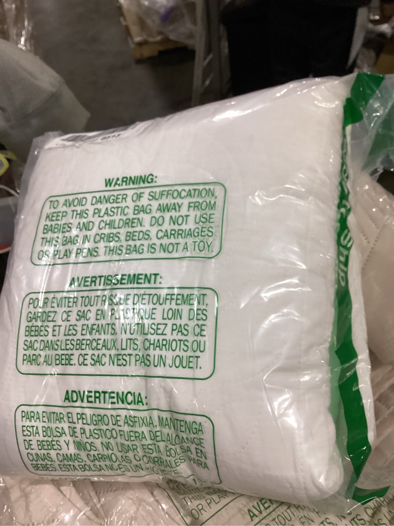 Condition photo showing As Is for winlife 100% cotton quilted euro sham covers, 2 pack cotton 26'' x 26'' pillow covers, soft and breathable euro shams, square pillow shams, white white 26" x 26" (pack of 2)