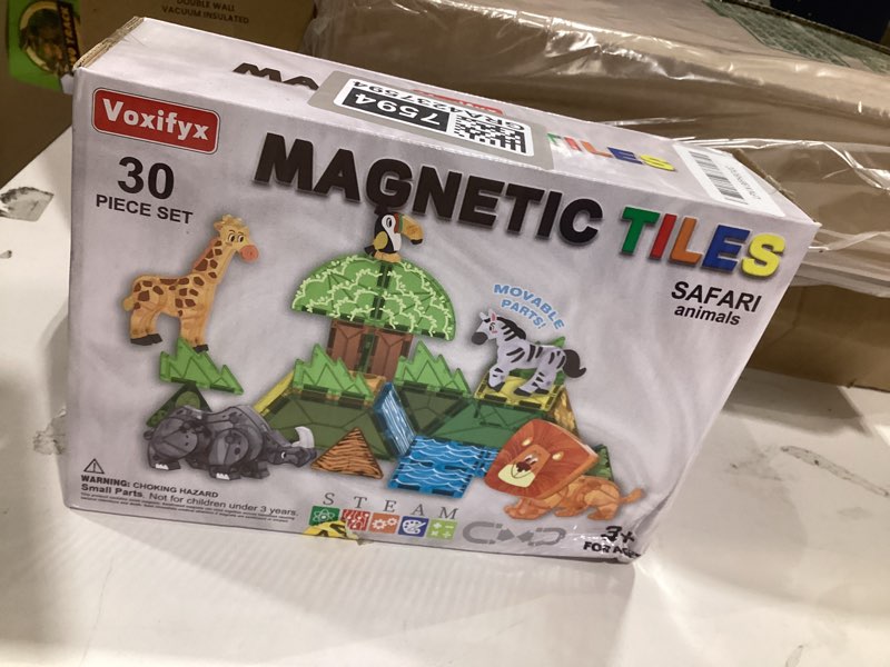 Condition photo showing Good Condition for Magnetic Tiles Set Grassland Animals Theme Toys, Magnet Tiles Building Blocks Toys for Kids Ages 5-7 Year Old to STEM Learning White