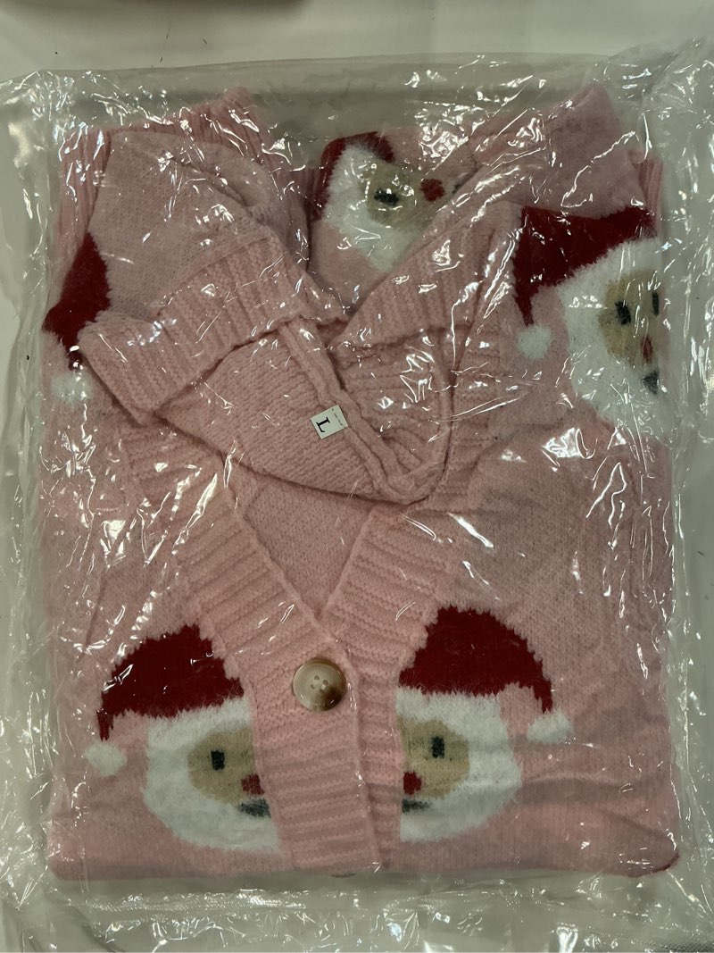 Condition photo showing New/Like New for l ugly christmas cardigan sweaters for women funny long sleeve xmas santa fall button down knit sweater