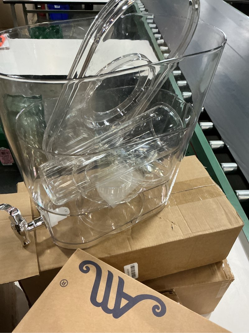 Condition photo showing Good Condition for lifewit 3 gallon drink dispenser for parties, large plastic beverage container for juice/tea/soda with stand & ice core, clear lemonade dispenser with spigot, bpa free water pitcher for hosting 1