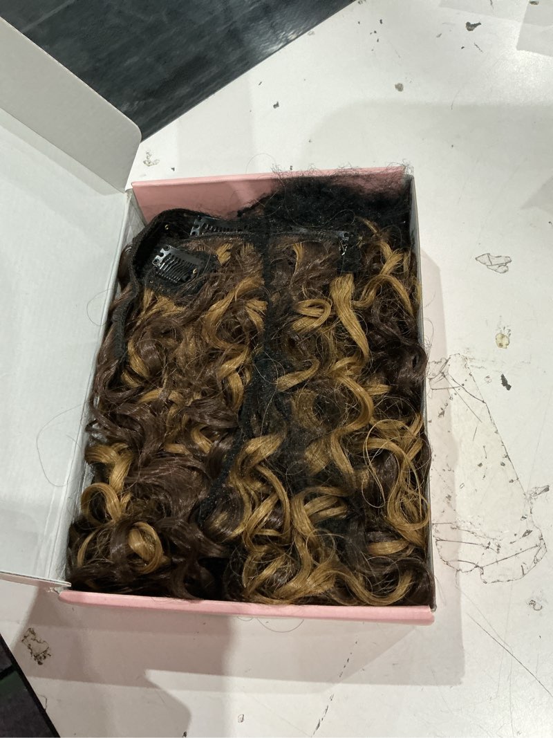 Condition photo showing As Is for reecho curly hair extensions - 4pcs clip in hair extensions kinky curly clip ins 3b 3c 4a full head