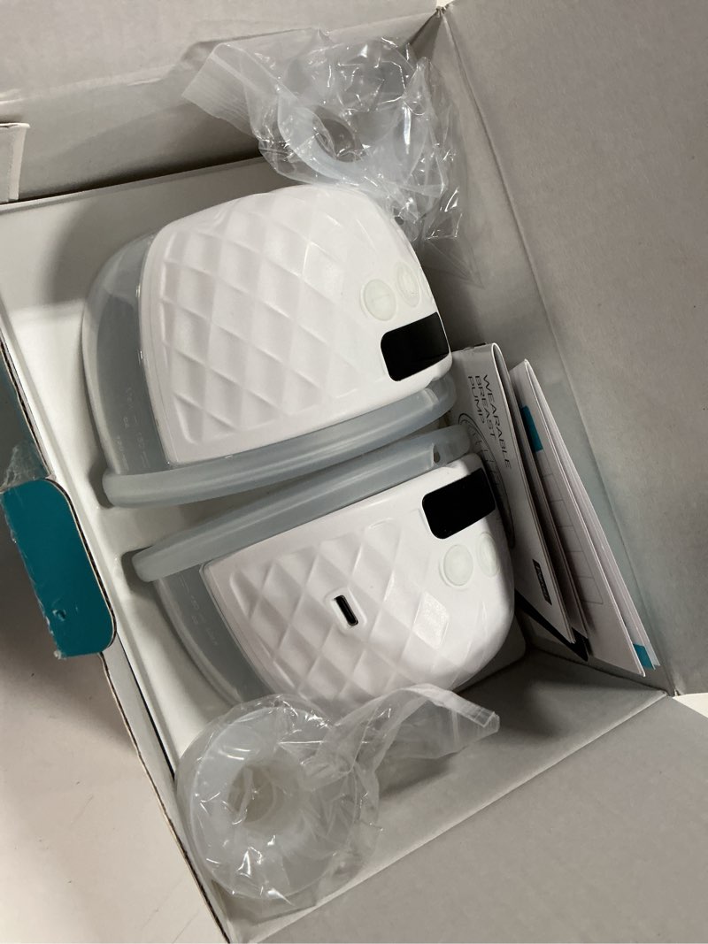 Condition photo showing As Is for paruu p10 hands-free breast pump wearable, 338mmhg strong suction, low noise, 4 modes & 9 levels, electric breast pump portable, smart display, 19/21/24/28mm insert/flange, 2 pack (white)