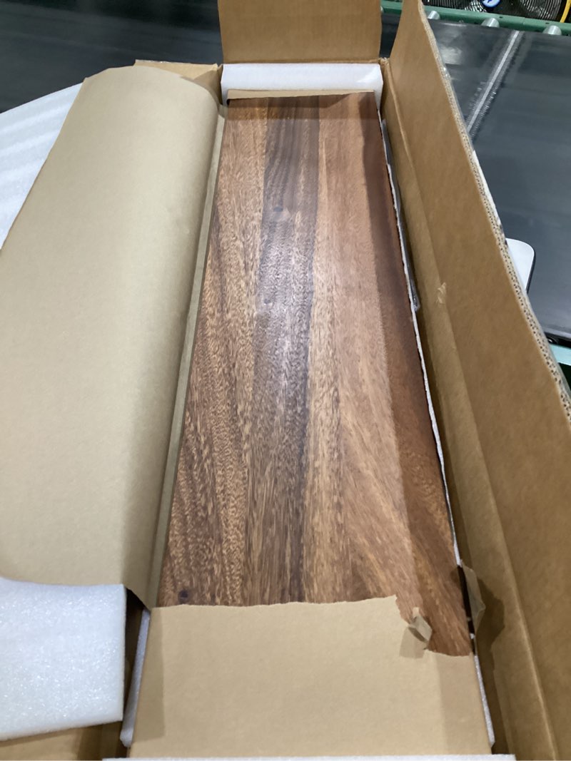 Condition photo showing Good Condition for Solid Wood Dual Monitor Stand Riser – 43" Walnut Desk Shelf for 2 Monitors with Tray & Wool Felt, Organizer for Desktop, Laptop and Office (Solid Walnut)