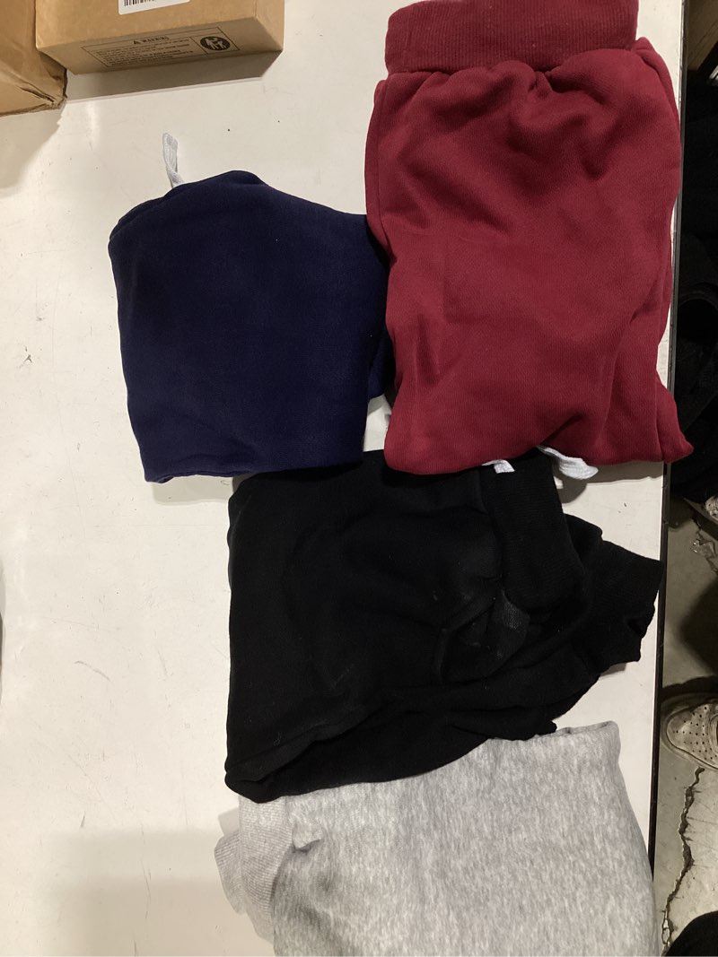 Condition photo showing Good Condition for 4 pack toddler and kids girls sweatpants joggers cotton athletic sweat pants with pocket drawstring 4t fleece-black/navy/grey/burgundy