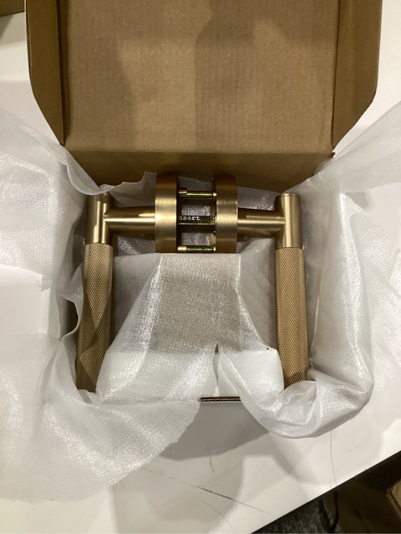 Condition photo showing Good Condition for asidrama 4 pack passage champagne bronze door handles, door lever with door knobs indoor for bedroom or bathroom, heavy duty door handles interior with locks for left right sided doors passage 4pack champagne bronze