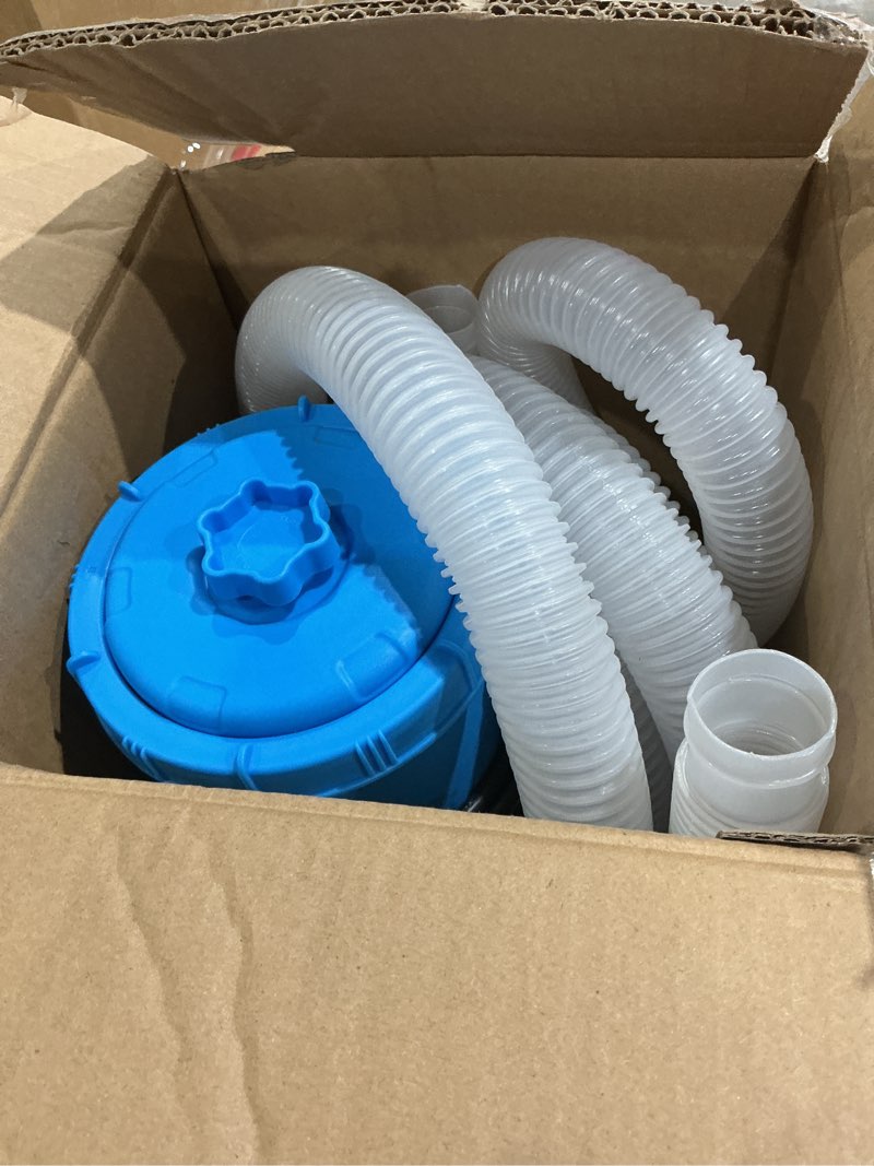 Condition photo showing Good Condition for pro 1000 gph above ground pool filter pump, pool pump with gfci protection plug, powerful cartridge filtration system for clean & clear water,easy installation, complete accessories, blue