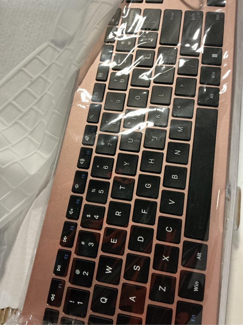 Condition photo showing New/Like New for seenda Rechargeable Wireless Keyboard Mouse Combo Full Size Cordless Keyboard & Mouse Sets with Build-in Lithium Battery Ultra Thin Quiet Keyboard Mice (Rose Gold & Black)
