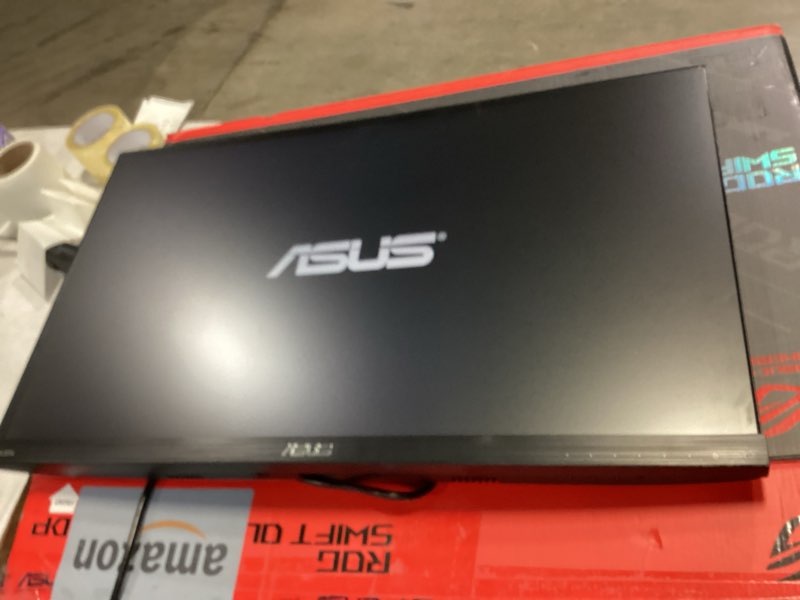 Condition photo showing As Is for ASUS ROG Swift OLED 27” 1440P Gaming Monitor (PG27AQDP) - WOLED, QHD, 480Hz, 0.03ms, G-SYNC Compatible, Custom Heatsink, AI Assistant, DisplayHDR400 True Black, 99% DCI-P3, True 10-bit, DisplayWidget 27" OLED QHD 0.03ms 480Hz G-SYNC True 10-bit