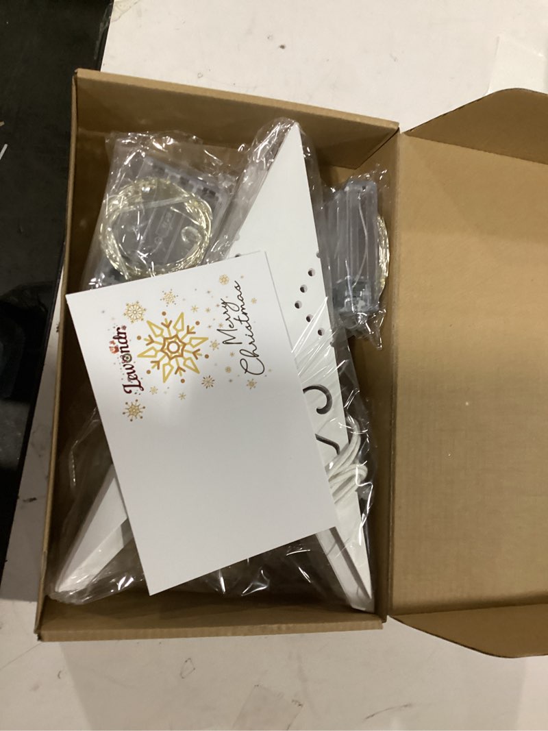 Condition photo showing New/Like New for Lewondr Christmas Paper Star Lantern 3 Pack, Hanging Fourteen-Pointed Star Lights with Remote Control, LED Paper Lanterns with 6H Timer for Holiday Home Decoration, 21.65×21.65×1.97 Inch, Warm Light Fourteen-pointed Star A