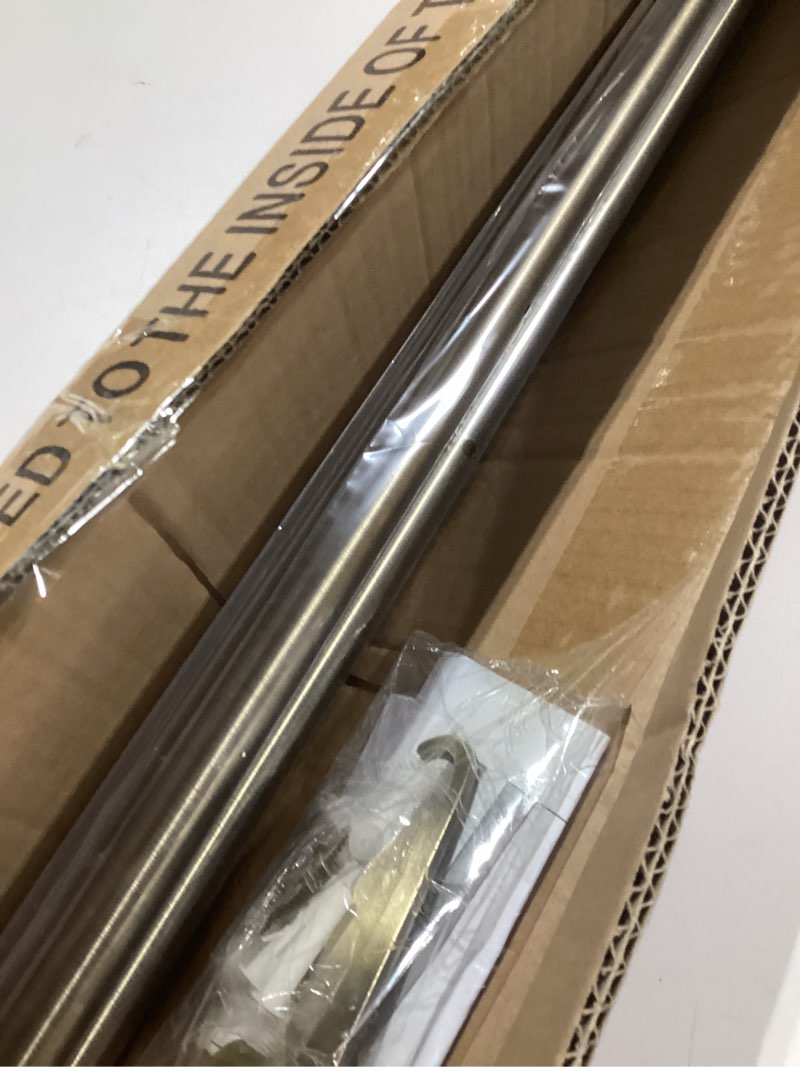 Condition photo showing Good Condition for antique bronze disc curtain rods, 84-144 inches window curtain rod,adjustable room darkening drapery rod with aluminum finials and brackets,wrap around design 84-144" antique bronze