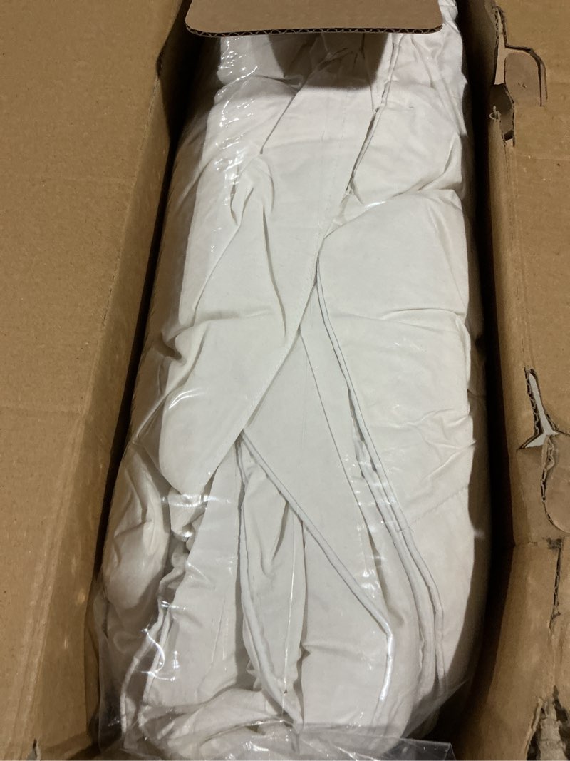Condition photo showing Good Condition for serta goose feather down fiber cotton comforter twin size - 100% cotton duvet insert - hotel luxury hypoallergenic bedding comforter light warmth 68 x 90 inch white twin light warmth