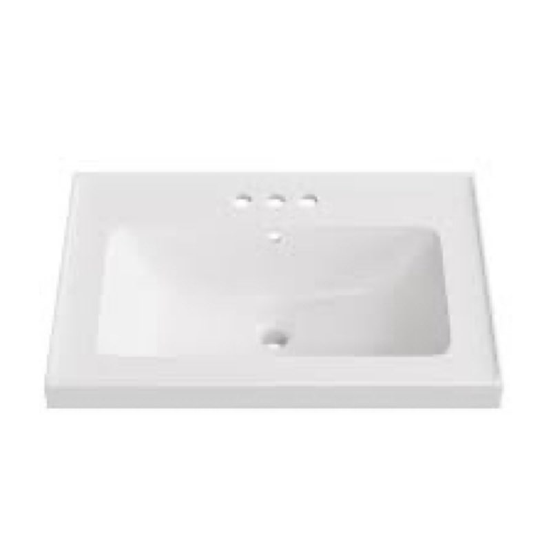 24 x 18 inch vanity top bathroom sink, 3 holes compact ceramic vessel sink, ideal for small spaces, convenient for storing personal items and easy to clean, white
