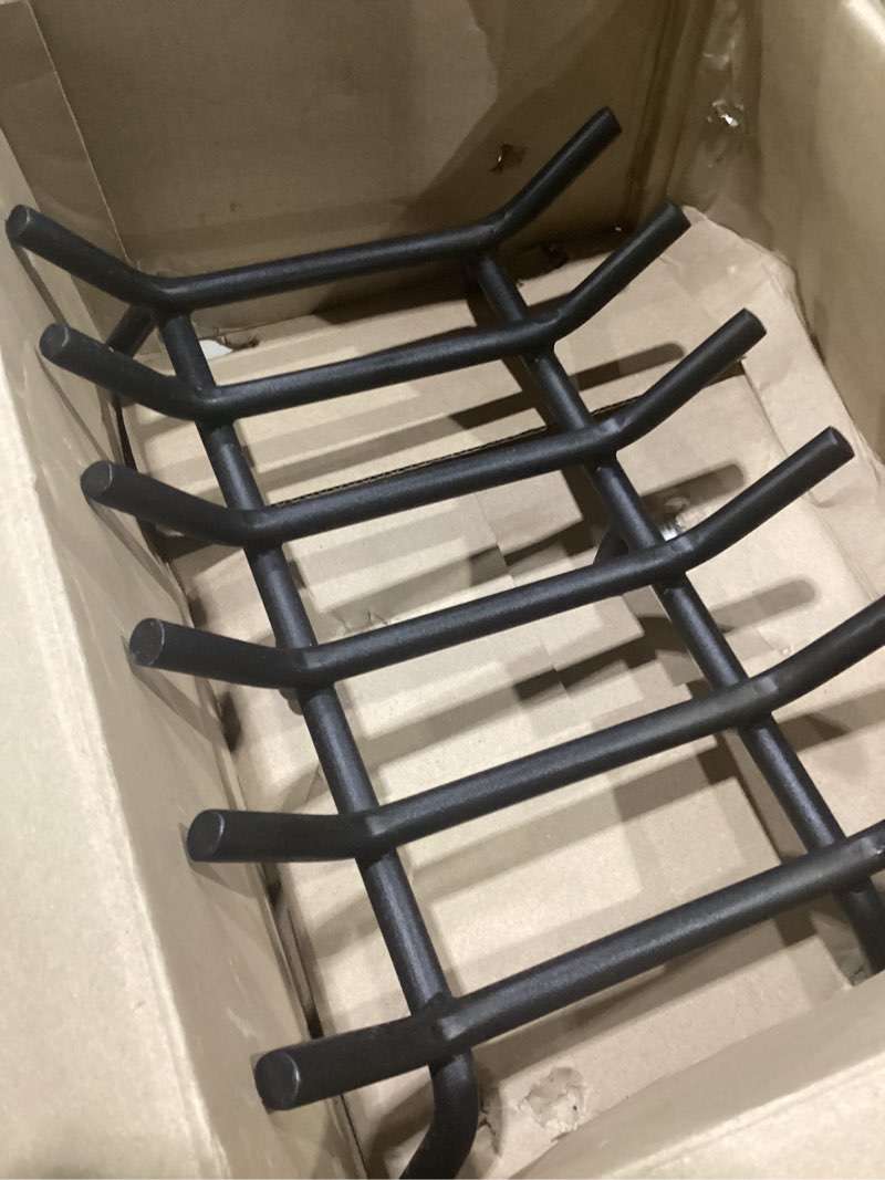 Condition photo showing Good Condition for fireplace grate 20 inch - fireplace log grates heavy duty solid round steel | fireplace log holder no assembly | burning wood log rack for indoor chimney hearth & outdoor camping