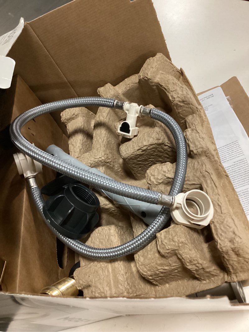 Condition photo showing As Is for moen avri spot resist brushed nickel widespread 2-handle watersense bathroom sink faucet with drain