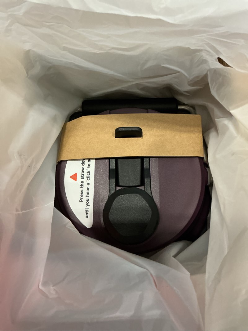 Condition photo showing Good Condition for 64 oz insulated water bottle for gym: meoky triple wall vacuum stainless steel half gallon water jug - top and side handles, 2-in-1 straw and spout lid, cold for 36 hrs, leak proof for camping (plum) plum 64 ounces