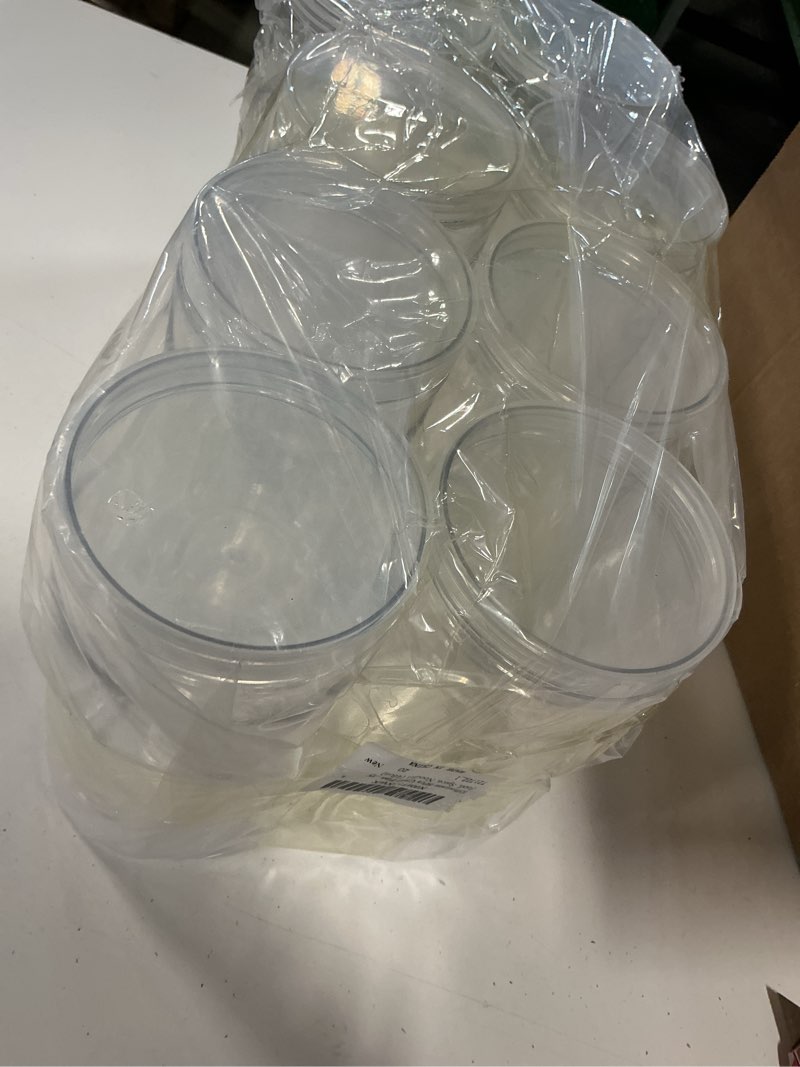 Condition photo showing Good Condition for kifmurase 8pcs clear plastic round storage jars, plastic jars with lid, empty large mason jar, wide-mouth pantry container, kitchen and household organization cup for dry food, spice, noodles (46oz)