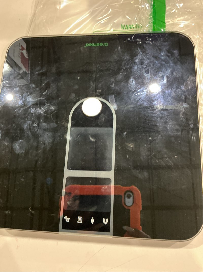 Condition photo showing As Is for smart scale with bmi body fat muscle mass digital bathroom weight scale with accurate 17 core body composition analyzer fat percentage dual large va color screen bluetooth sync app for home use