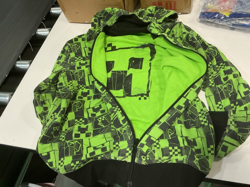 Condition photo showing As Is for minecraft boys hoodies - reversible hooded sweatshirt for kids teenagers 5-14 years warm zip up hoodie gamers gifts