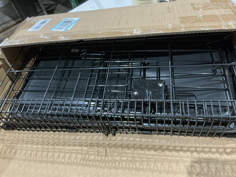 Condition photo showing Good Condition for amazon basics portable, foldable metal wire dog crate with removable tray, single door, divider panel, quick setup, 30 x 19 x 21 in, black 30.0"l x 19.0"w x 21.0"h single door w/ divider