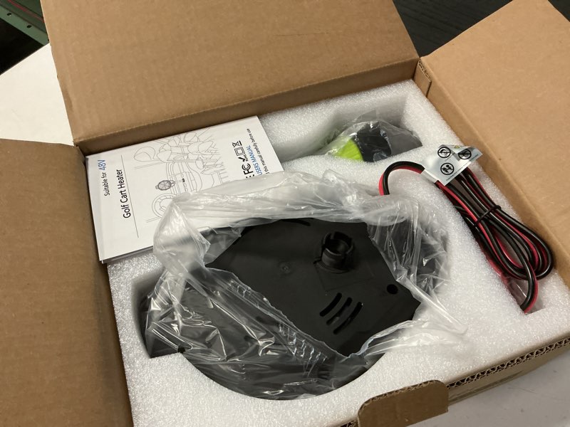 Condition photo showing Good Condition for Electric Golf Cart Heater, Upgraded Burn-Proof Grille & Infinite Temp Control & Carbon Fiber Heating, Battery Operated Heater for Club Car/Yamaha/EZGO Golf Cart Accessories 48V Green