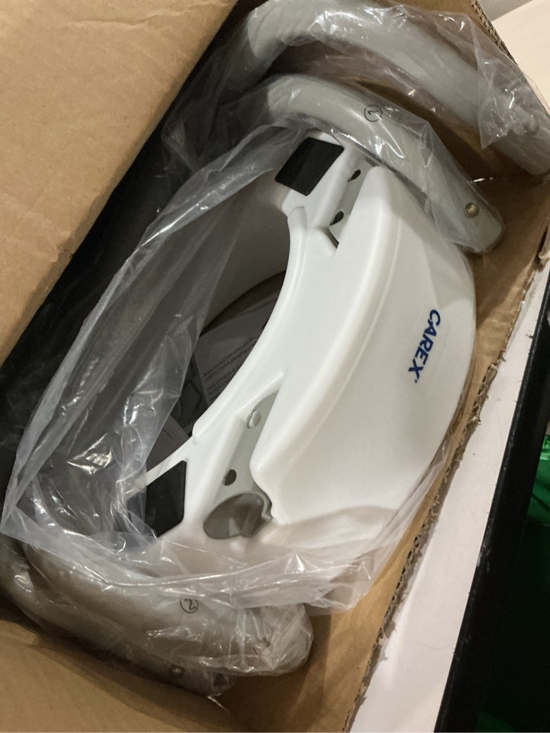 Condition photo showing Good Condition for Carex 3.5 Inch Raised Toilet Seat with Arms, Round Toilet Seat Riser, 300 lbs Capacity, Elevating and Raising Seat for Elderly and Handicap, Universal, Slip-Resistant with Padded Handles, White