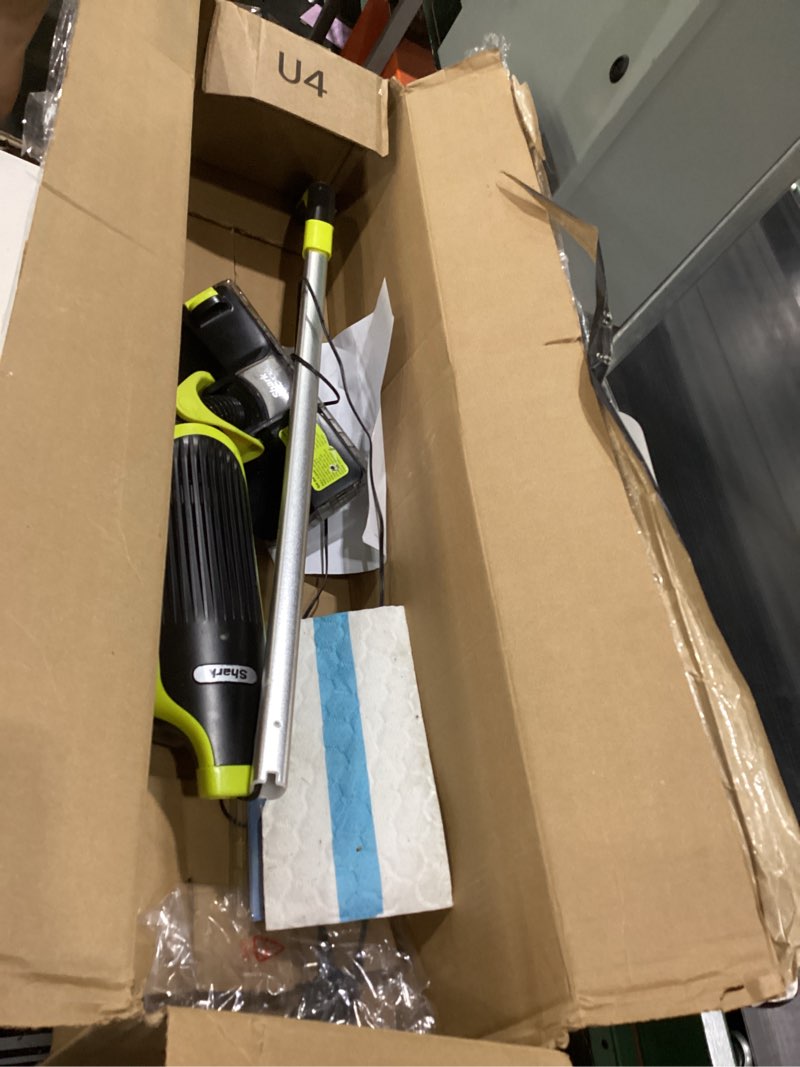 Condition photo showing item condition for used not tested shark vacmop cordless hard floor cleaner, vacuum and spray mop, powerful suction, lightweight, led headlights, includes 4 disposable pads, 12oz multi-surface cleaning solution, gray, vm252