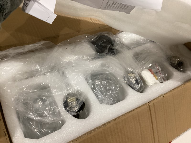 Condition photo showing Good Condition for Vintage Bathroom Vanity Light Fixture, 3 Lights Bathroom Lighting Painted Black Surface with Thick Crystal Glass Shade, Vintage Vanity Light for Bedroom Living Room 3-Light Black