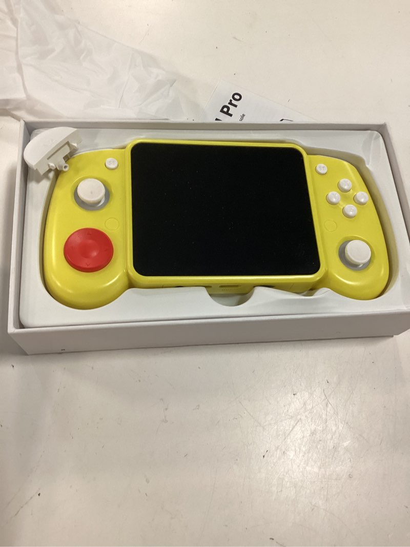 Condition photo showing Good Condition for rg43h pro retro handheld game console,4.3 inch ips screen, rk3562 quad-core cpu,portable dual system,wifi networked fighting hdmi tv output,4000mah battery,game console with 64gb tf card,yellow