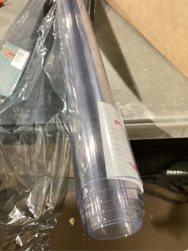 Condition photo showing Good Condition for Custom 38x48 Inch Clear Table Cover Protector 1.5mm Thick Plastic Scratch Resistent Heavy Duty Desk Pad Mat Non-Slip Tablecloth Protector for Coffee Table Sofa Table Media Stand Writing Desk TV Bench Clear Rectangle 1.5mm 38"x48"
