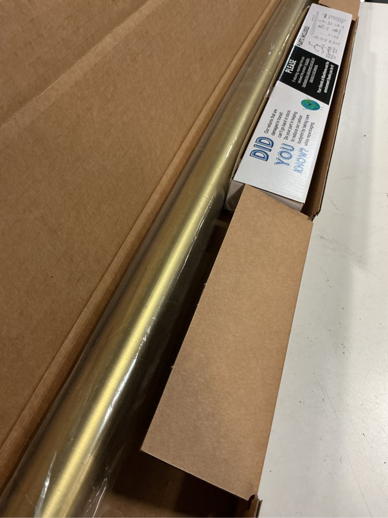 Condition photo showing Good Condition for BlastHome® Non-Adjustable Luxury Curtain Rods for Windows, 1 ¼” Rod Set, 3 foot Fixed Length, Brushed Gold Single Rod Brushed Gold 3 foot