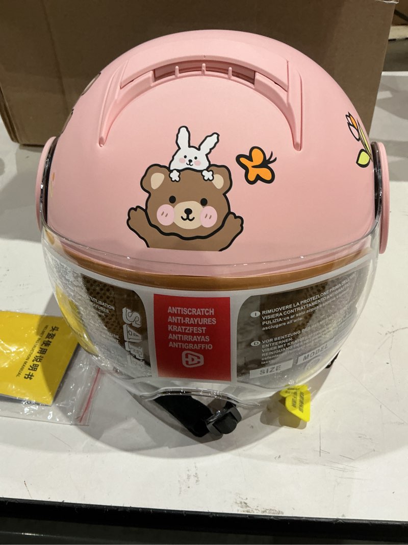 Condition photo showing New/Like New for koliyn dot approved kids motorcycle half helmet for 2-14 years old - boys girls go-kart dirt-bike street electric scooter - four seasons retro youth child moped vespa atv - pink, 48-58cm pink 48-58cm