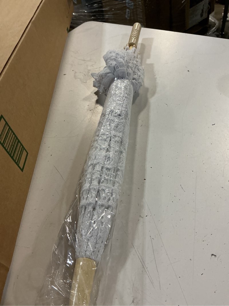 Condition photo showing Good Condition for lace parasol umbrella vintage wedding bridal lace umbrella for decoration photo tea party 32 inch adult size 02 white