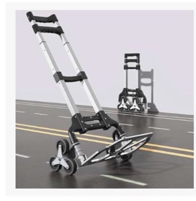 Stair Climbing Cart, 300LB Capacity Collapsible Stair Climbing Dolly,Cart for Stairs with Bungee Cor